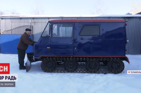 Житель Тернопільської області власноруч змайстрував снігохід (ВІДЕО)