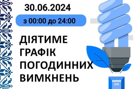 Графік відключення світла у Тернопільській області на 30 червня