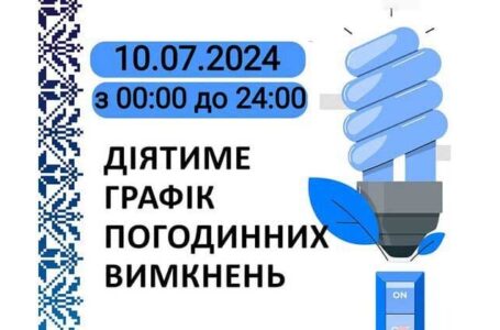 Графік відключення світла у Тернопільській області на 10 липня