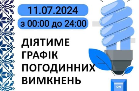 Графік відключення світла у Тернопільській області на 11 липня