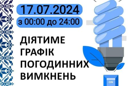 Графік відключення світла у Тернопільській області на 17 липня