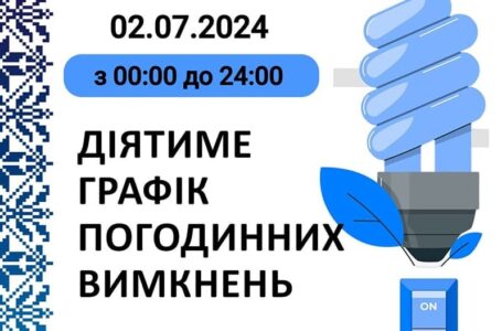 Графік відключення світла у Тернопільській області на 2 липня