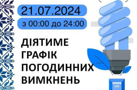Графік відключення світла у Тернопільській області на 21 липня