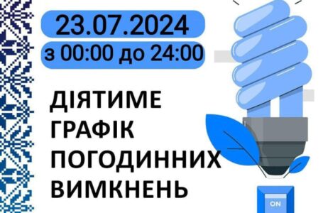 Графік відключення світла у Тернопільській області на 23 липня
