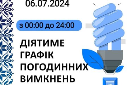 Графік відключення світла у Тернопільській області на 6 липня