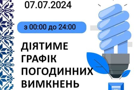 Графік відключення світла у Тернопільській області на 7 липня