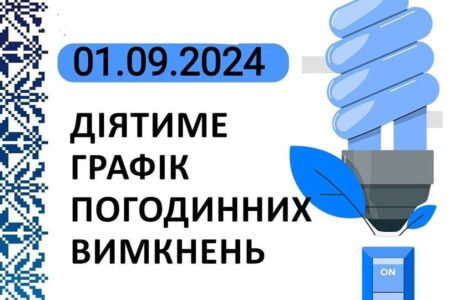 Графік відключення світла у Тернопільській області на 1 вересня