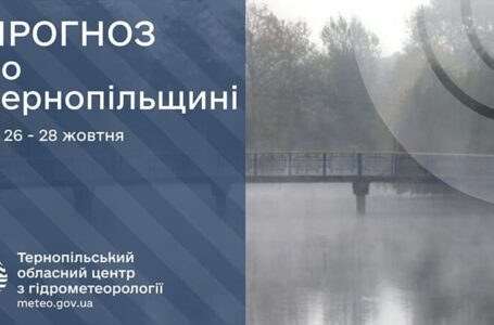 Без опадів: прогноз погоди у Тернополі на 26 жовтня