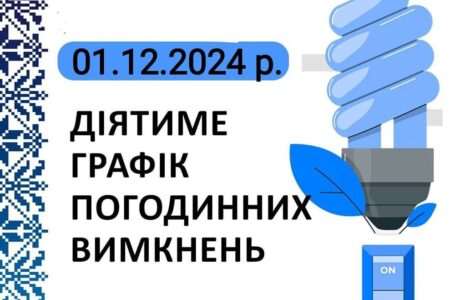 Графік відключення світла у Тернопільській області на 1 грудня