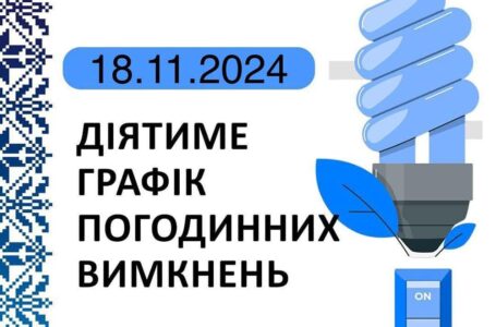 Графік відключення світла у Тернопільській області на 18 листопада