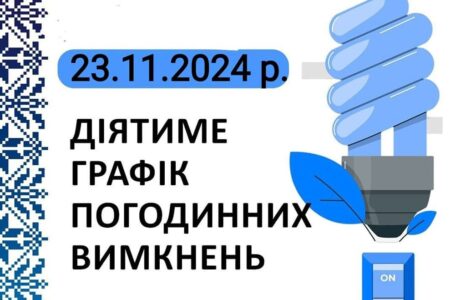 Графік відключення світла у Тернопільській області на 23 листопада