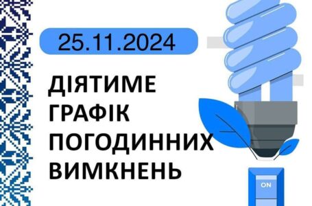 Графік відключення світла у Тернопільській області на 25 листопада