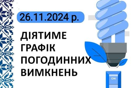 Графік відключення світла у Тернопільській області на 26 листопада