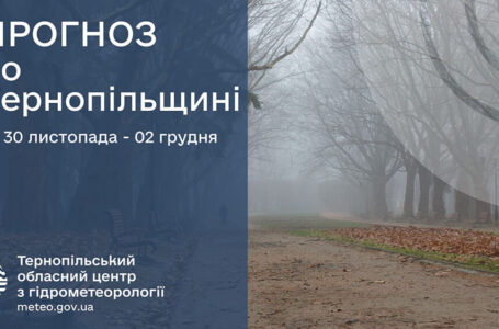 Без опадів: прогноз погоди у Тернополі на 30 листопада