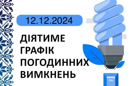 Графік відключення світла у Тернопільській області на 12 грудня