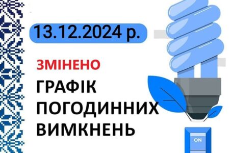 Оновлений графік відключення світла у Тернопільській області на 13 грудня