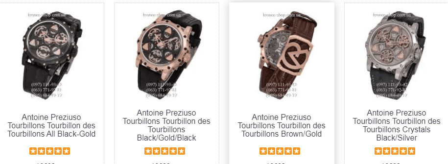 Огляд трьох найкращих копій годинників Antoine Preziuso Tourbillons від Kronos-Shop в Україні