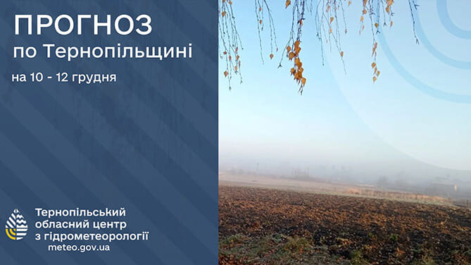 До 10° тепла: прогноз погоди у Тернополі на 10 грудня