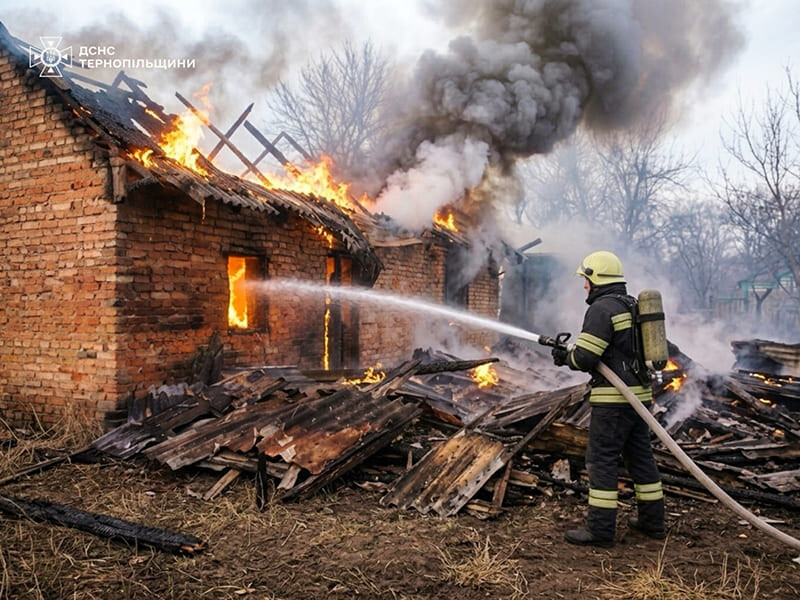 На Шумщині згоріла господарська будівля