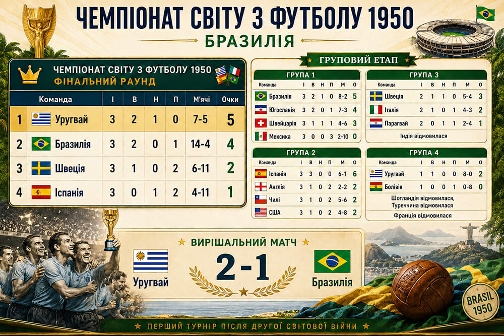 Чемпіонат світу з футболу, 1950. Результати