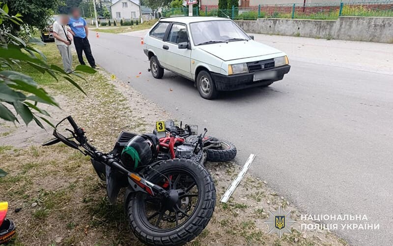 У Хоростківській громаді внаслідок ДТП травмувався водій мотоцикла