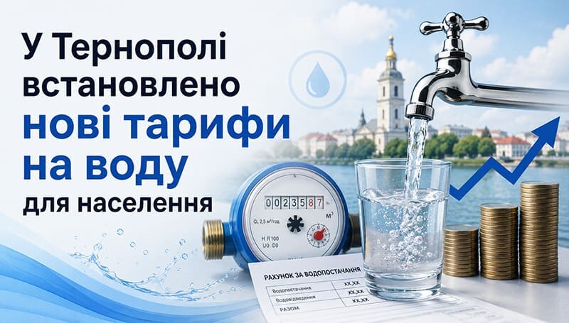 У Тернополі встановлено нові тарифи на воду для населення