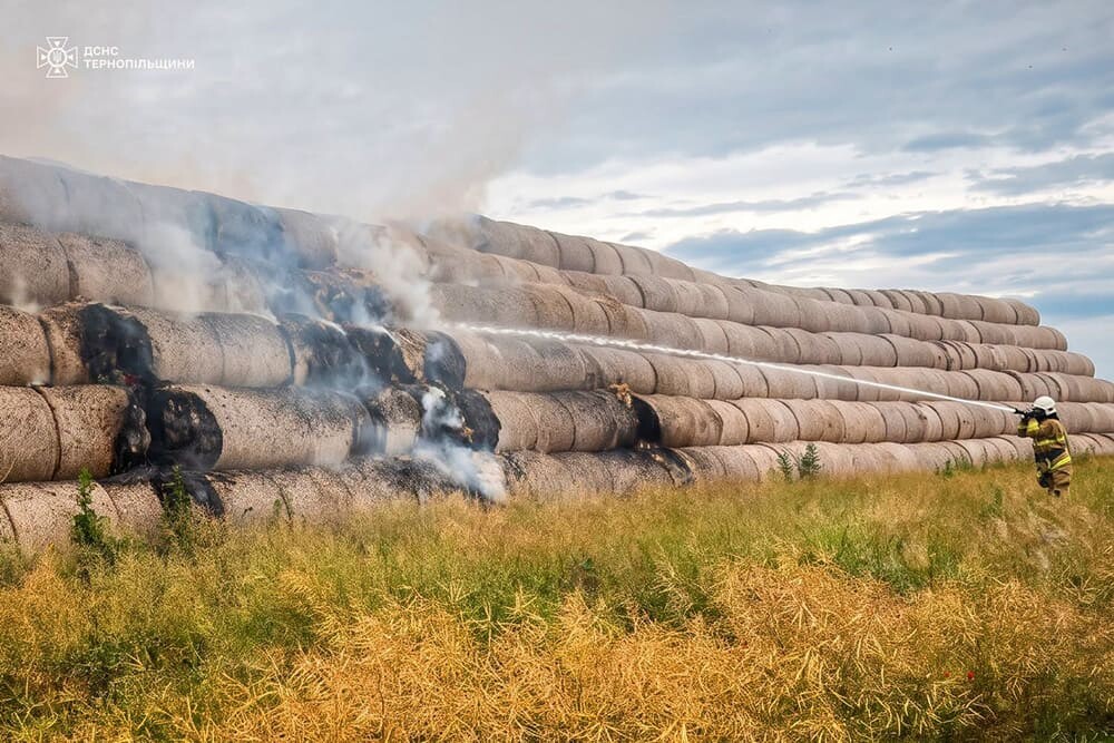 На Лановеччині згоріли 400 тюків соломи (ФОТО)